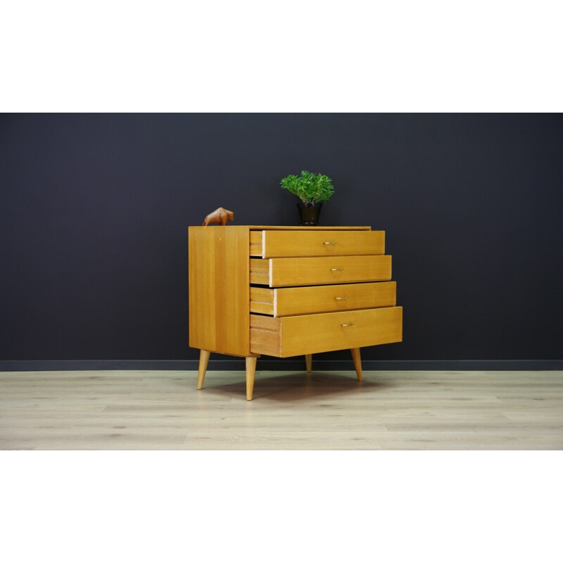 Vintage scandinavian chest of drawers in ashwood - 1960s