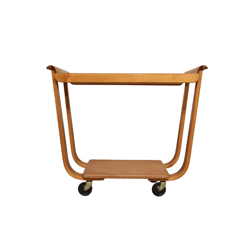 Vintage "PB01" plywood trolley by Cees Braakman for Pastoe, Netherlands - 1950s