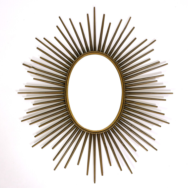 Vintage oval mirror by Chatty Vallauris - 1950s