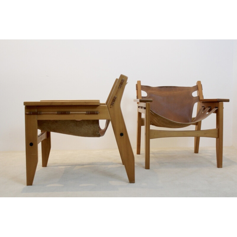 Vintage set of 2 "Kilin" lounge chairs by Sergio Rodrigues for Oca Industries, Brazil - 1970s