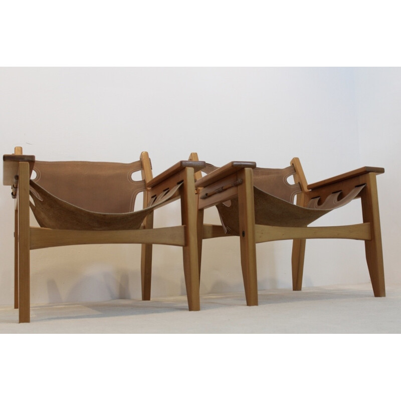 Vintage set of 2 "Kilin" lounge chairs by Sergio Rodrigues for Oca Industries, Brazil - 1970s