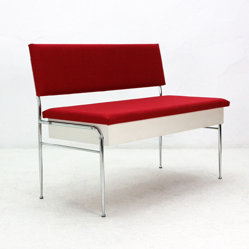 Vintage chromed base bench - 1950s