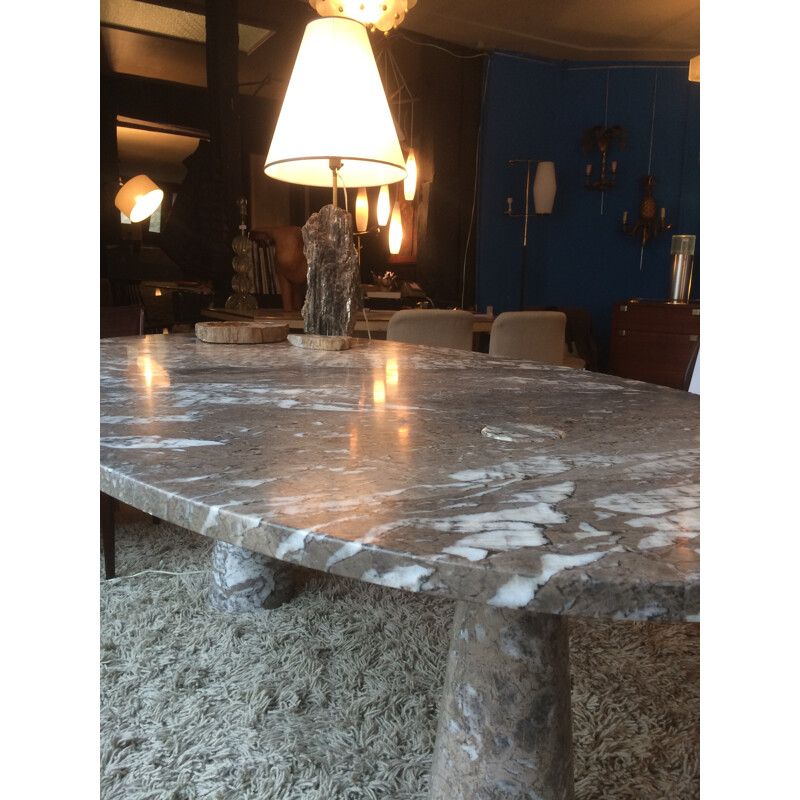 Vintage "Eros" marble table by Angelo Mangiarotti for Skipper - 1970s