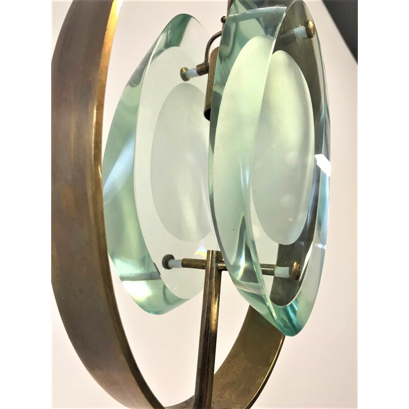 Vintage Pendant Lamp in glass and brass for Fontana Arte - 1960s