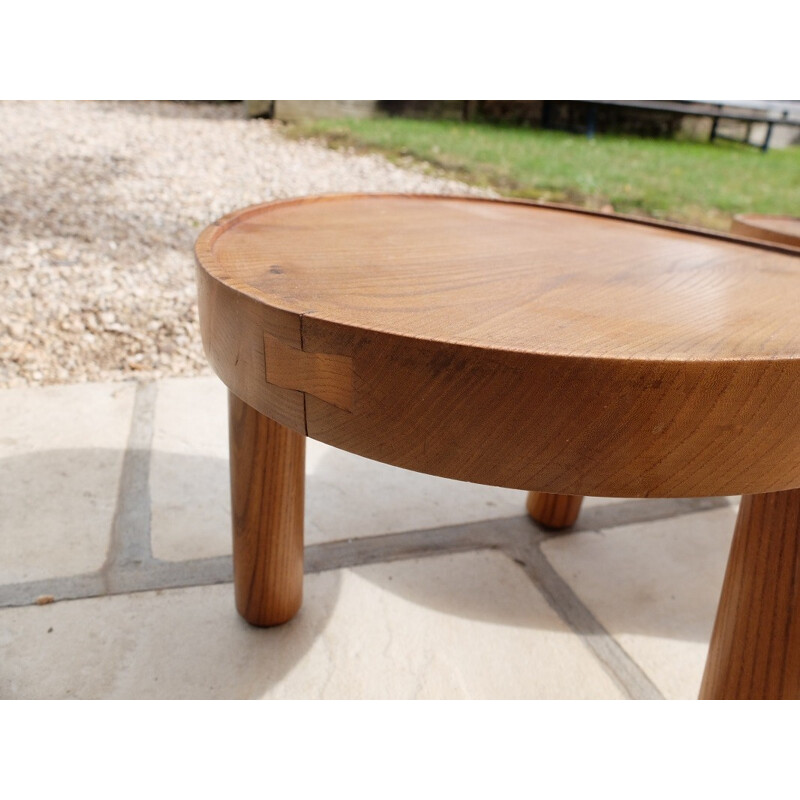 Set of 2 vintage stools in elm - 1950s