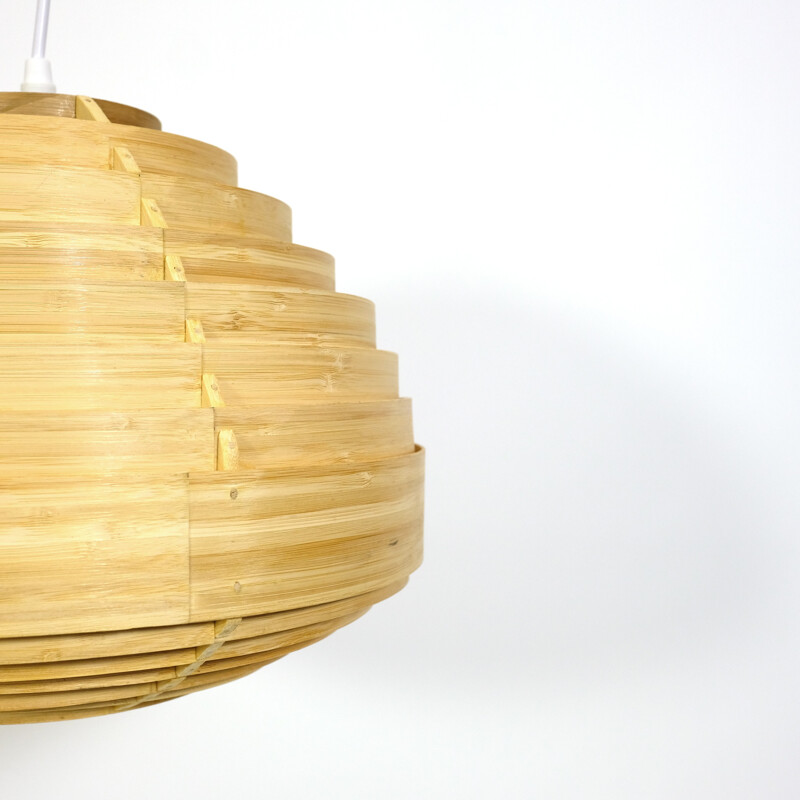 Vintage Curved wood pendant - 1960s