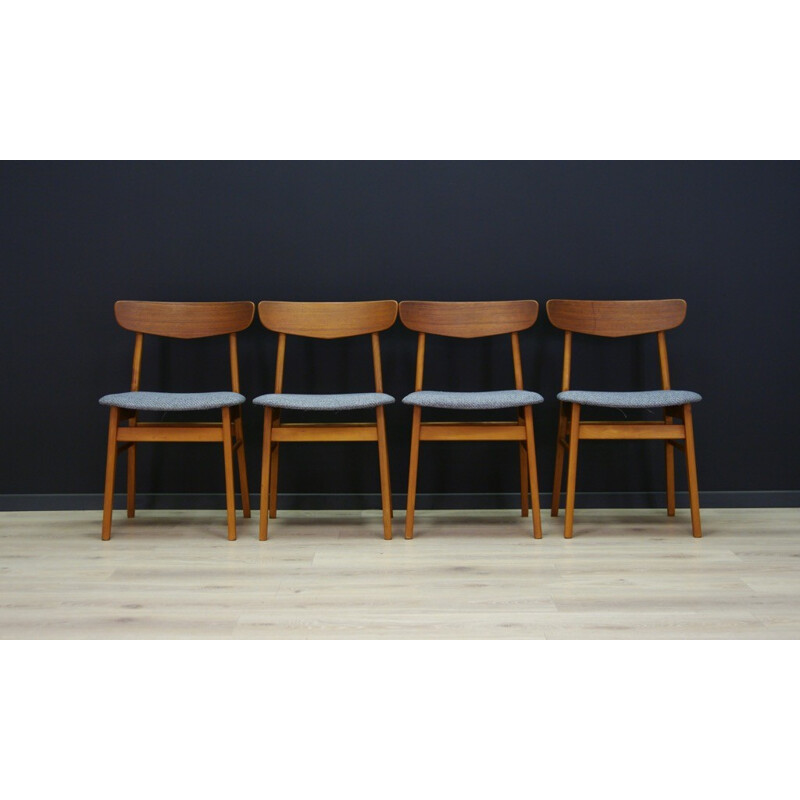 Set of 4 Danish Teak vintage Chair - 1970s