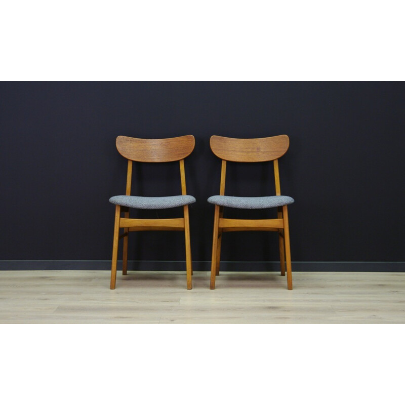 Set of 2 Scandinavian Vintage teak chair - 1960s