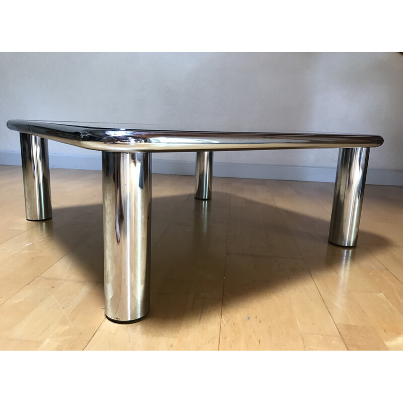 Chromed coffee table by Frattini for Cassina - 1970s