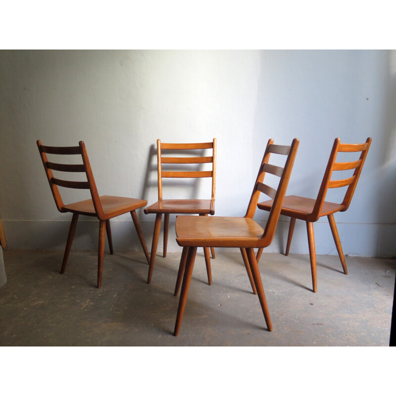 Suite de 4 chaises à repas Boomerang vintage - 1960
