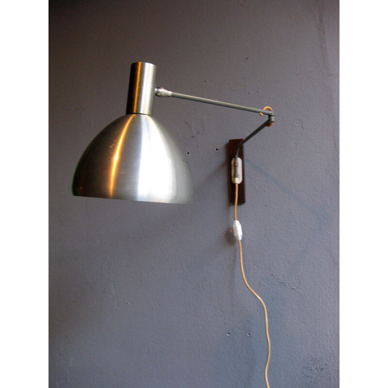 Vintage adjustable wall lamp in aluminium - 1960s