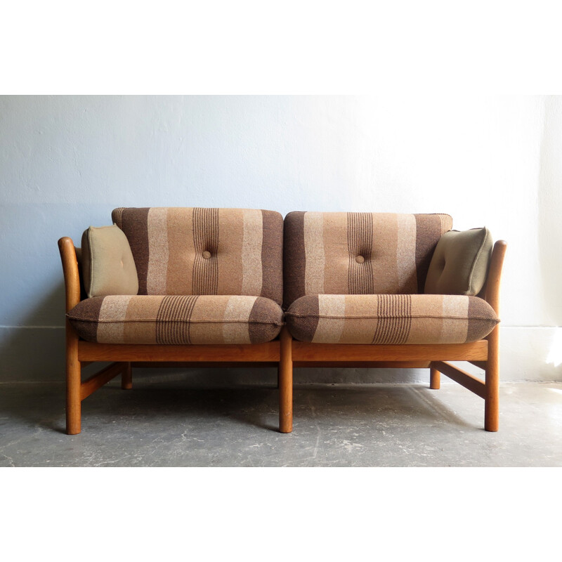 Vintage 2 seats sofa in oak by Arne Norel - 1960s