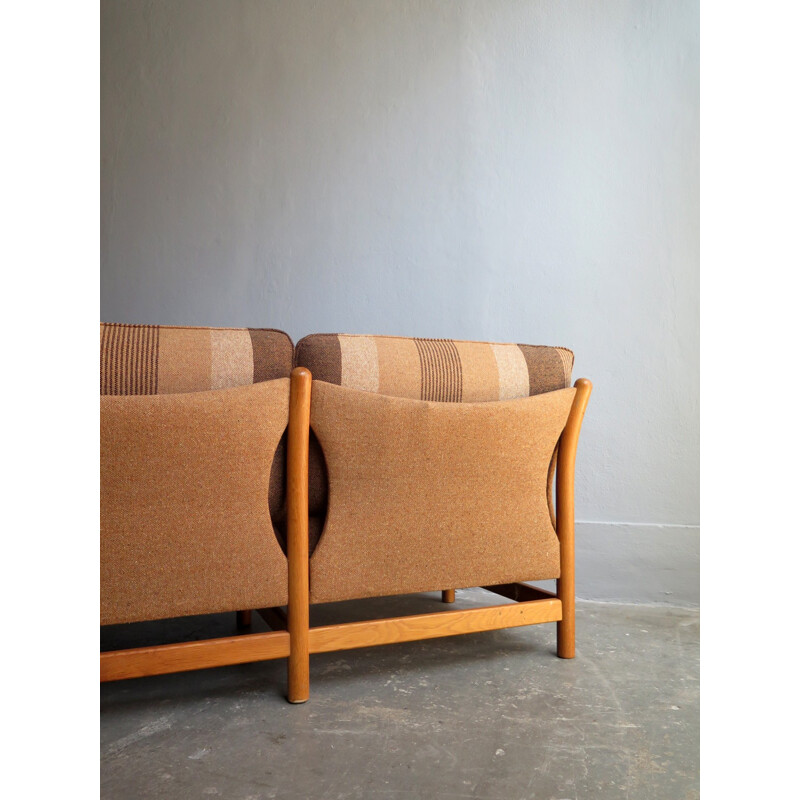 Vintage 2 seats sofa in oak by Arne Norel - 1960s