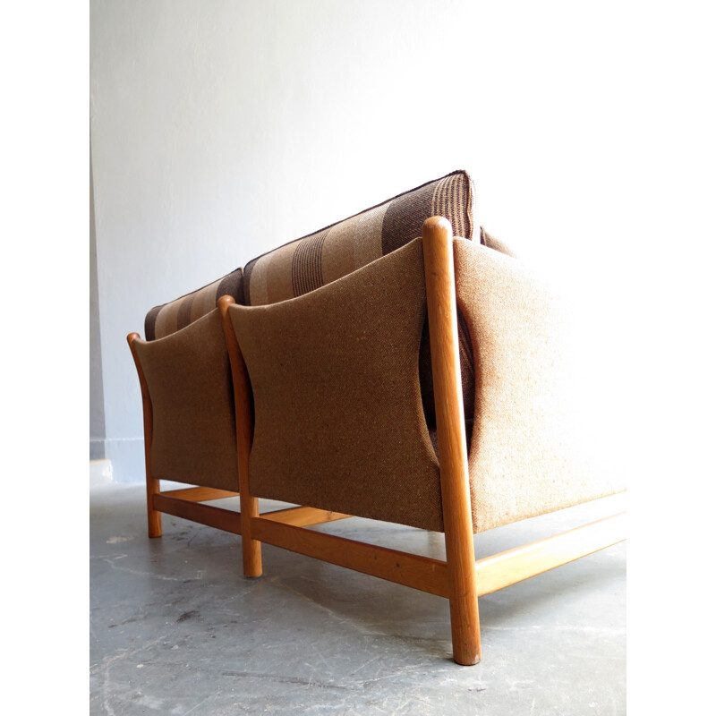 Vintage 2 seats sofa in oak by Arne Norel - 1960s