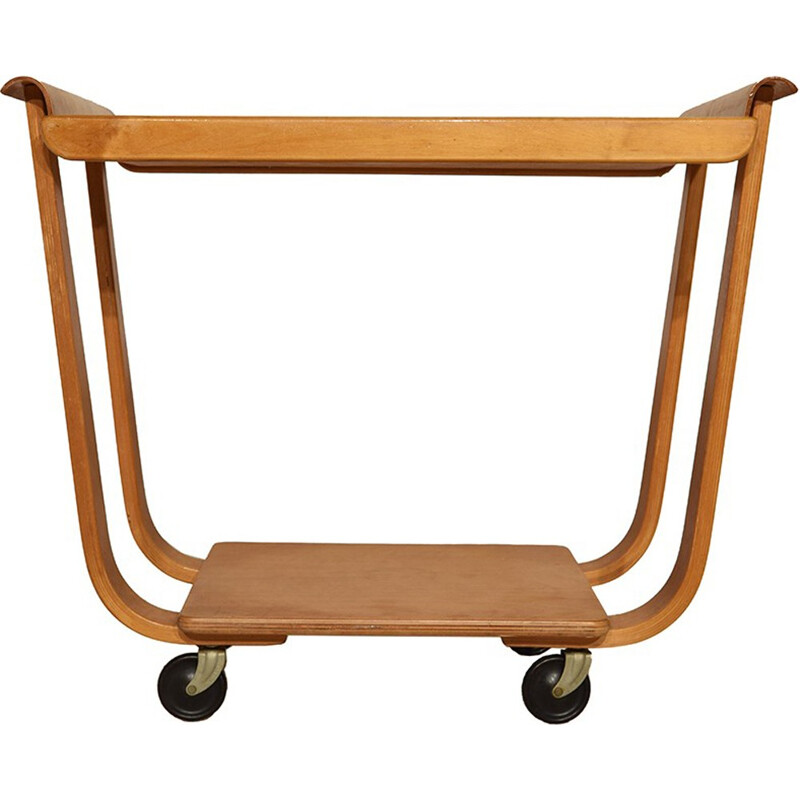 Vintage "PB01" plywood trolley by Cees Braakman for Pastoe, Netherlands - 1950s