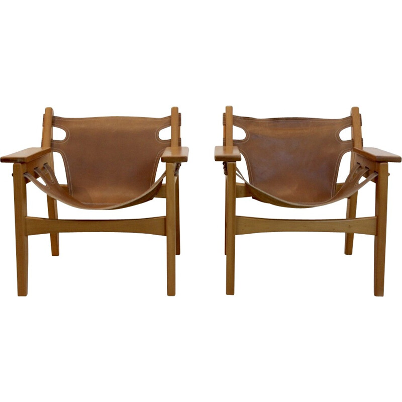 Vintage set of 2 "Kilin" lounge chairs by Sergio Rodrigues for Oca Industries, Brazil - 1970s