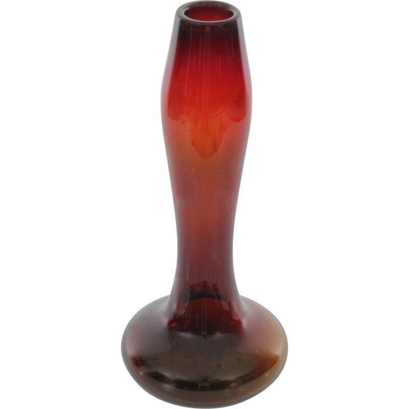 Large red vintage vase by Ewa Gerczuk-Moskaluk - 1970s