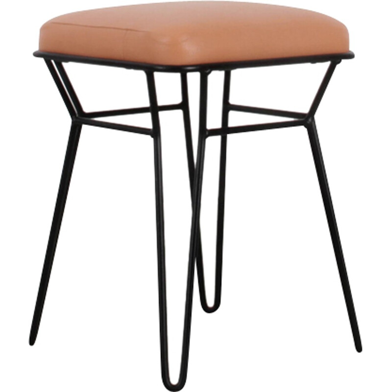 Vintage Metal and wood stool - 1950s