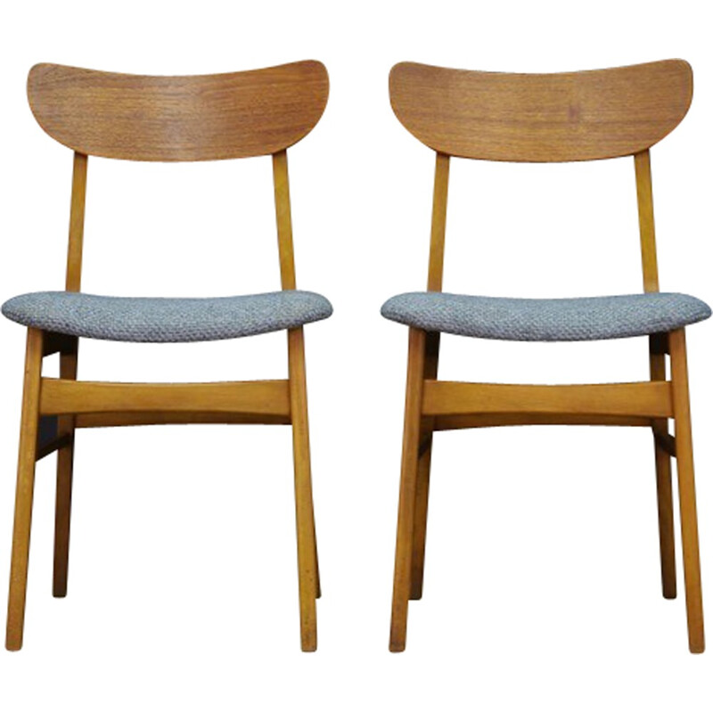 Set of 2 Scandinavian Vintage teak chair - 1960s