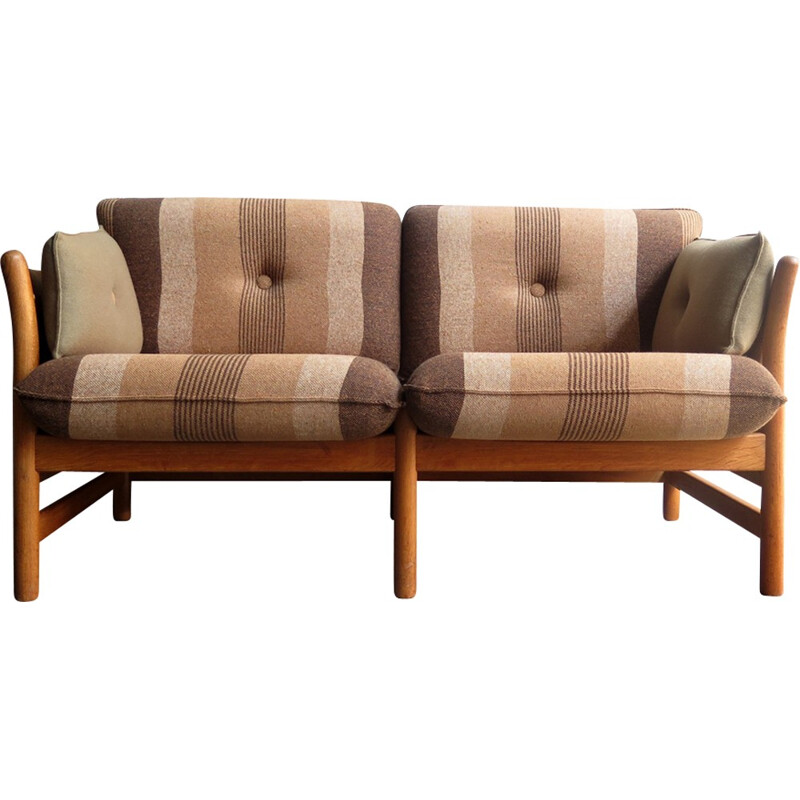 Vintage 2 seats sofa in oak by Arne Norel - 1960s