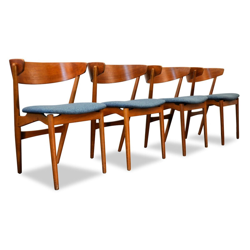 Set of 4 Vintage teak dining chairq by Helge Sibast - 1950s