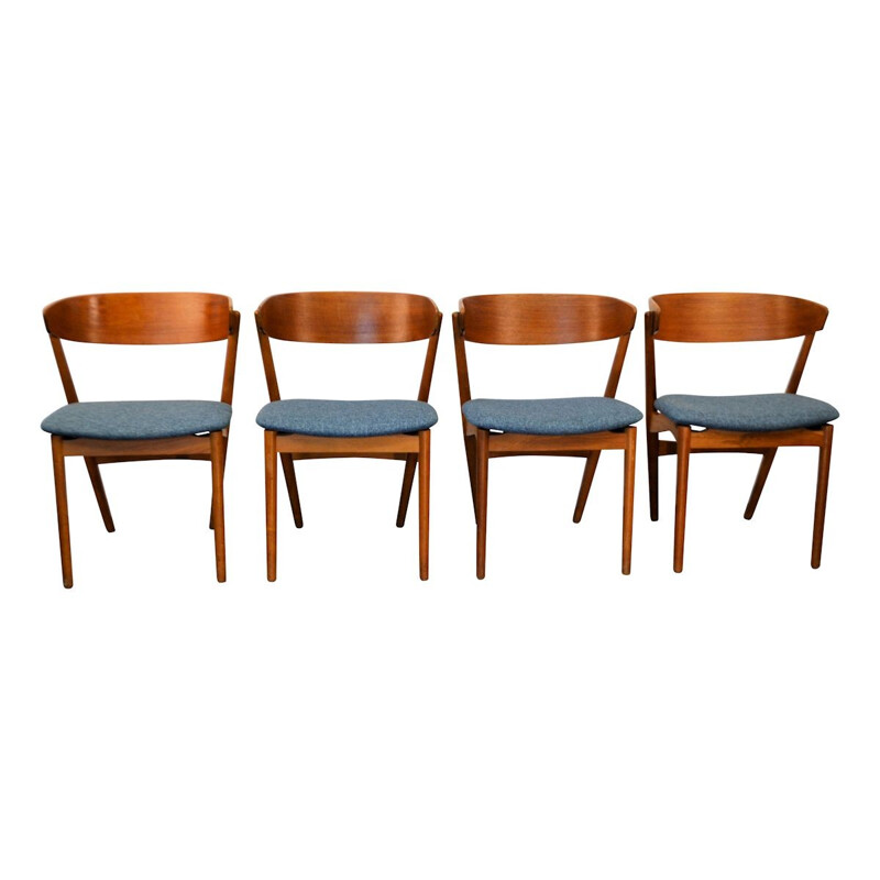 Set of 4 Vintage teak dining chairq by Helge Sibast - 1950s