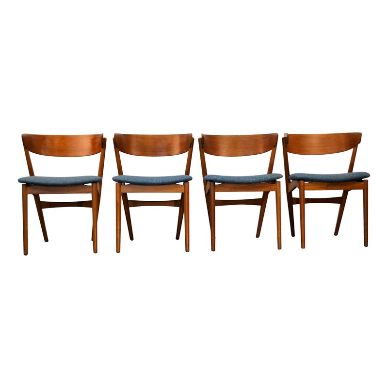 Set of 4 Vintage teak dining chairq by Helge Sibast - 1950s