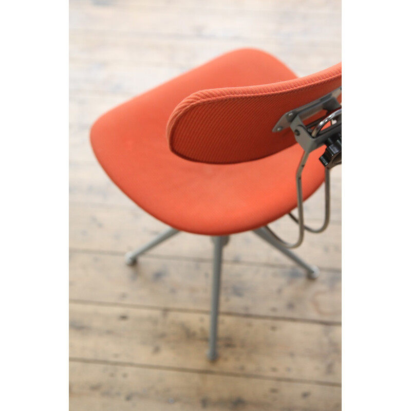 Dutch Orange vintage Desk Chair in Velvet- 1960s