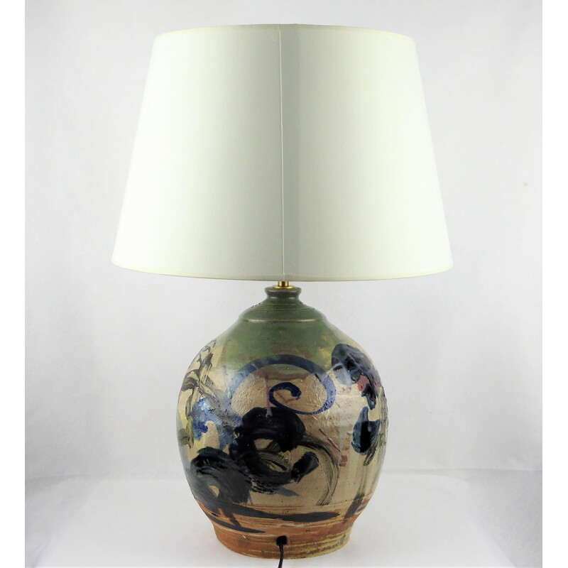 Vintage ceramic lamp by Thierry Basile - 1990s