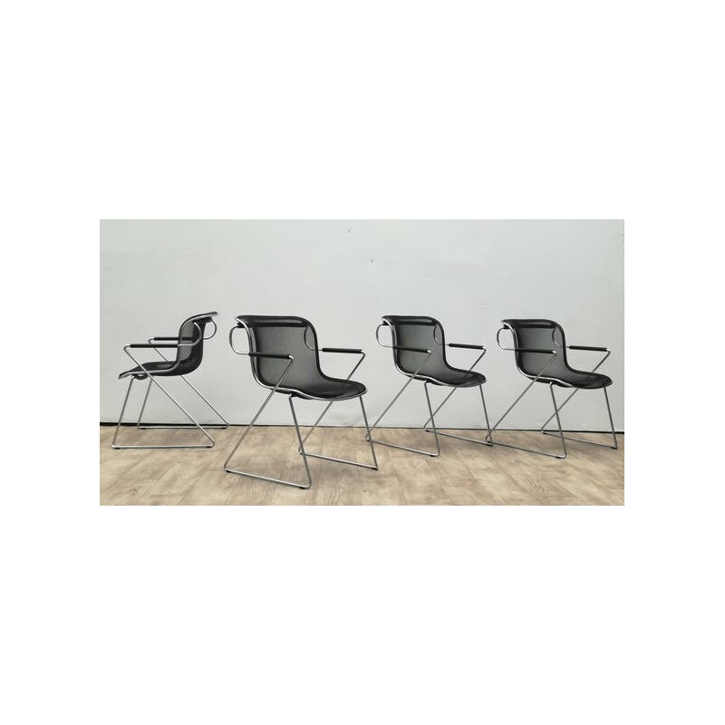 Set of 4 vintage chairs "Penelope" by Charles Pollock - 1990s