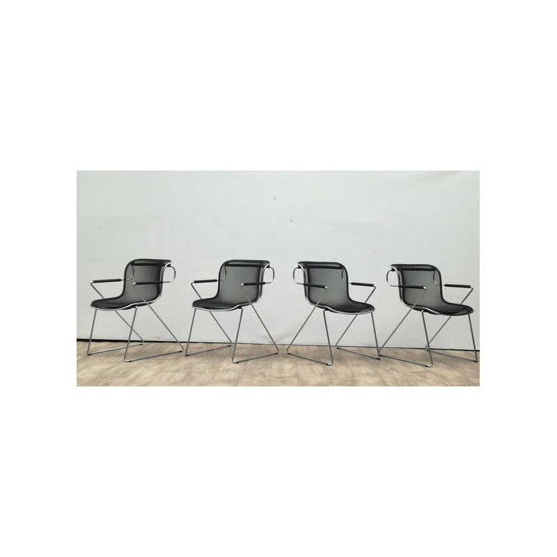 Set of 4 vintage chairs "Penelope" by Charles Pollock - 1990s
