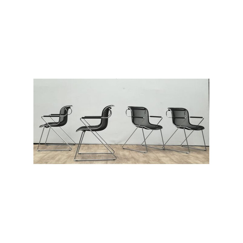 Set of 4 vintage chairs "Penelope" by Charles Pollock - 1990s