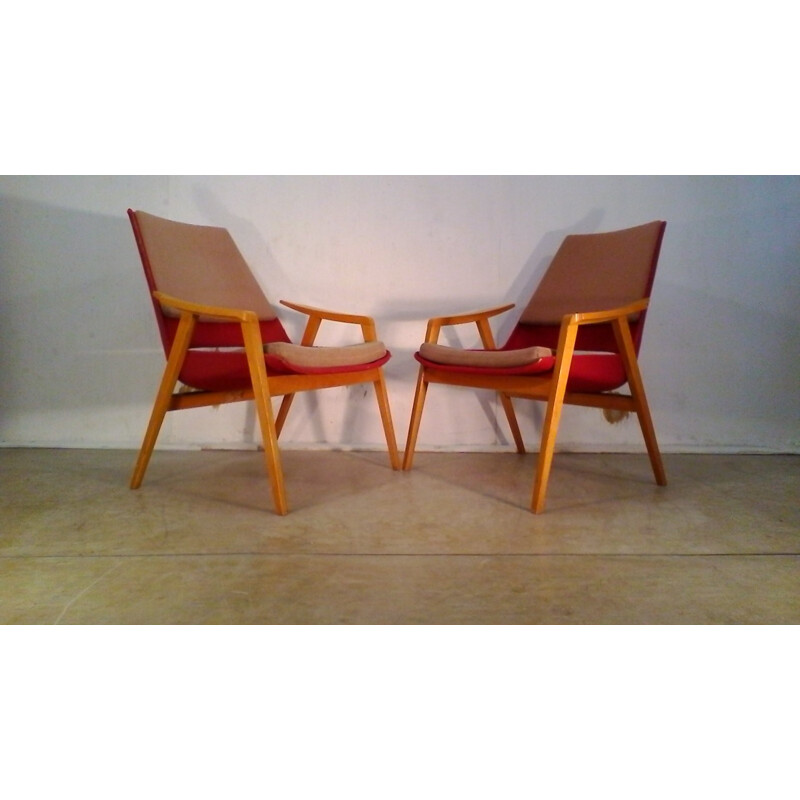 Set of 2 vintage Lounge Armchairs by Miroslav Navratil - 1960s