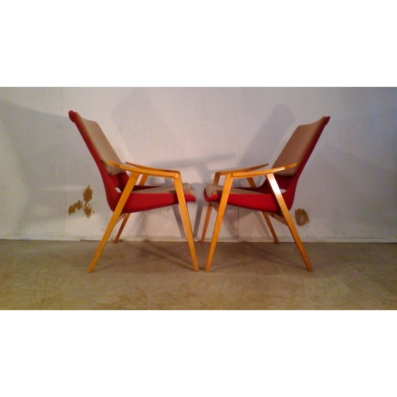 Suite di 2 poltrone da salotto vintage di Miroslav Navratil - 1960