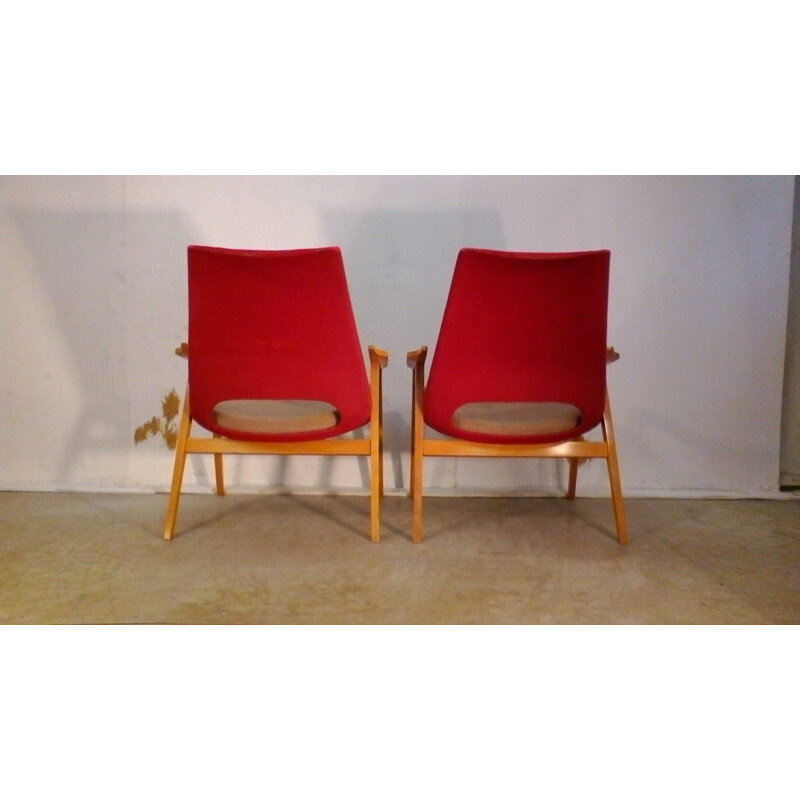 Set of 2 vintage Lounge Armchairs by Miroslav Navratil - 1960s