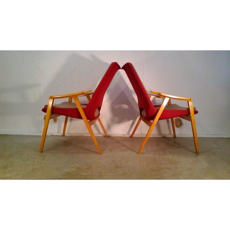 Set of 2 vintage Lounge Armchairs by Miroslav Navratil - 1960s