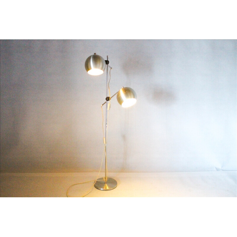 Vintage Danish Floor Lamp in aluminium - 1970s