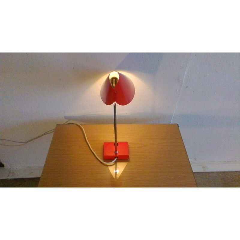 Lampada da tavolo rossa vintage di Josef Hurka - 1950