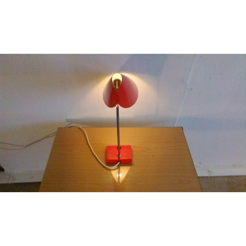 Vintage Red Table Lamp by Josef Hurka - 1950s