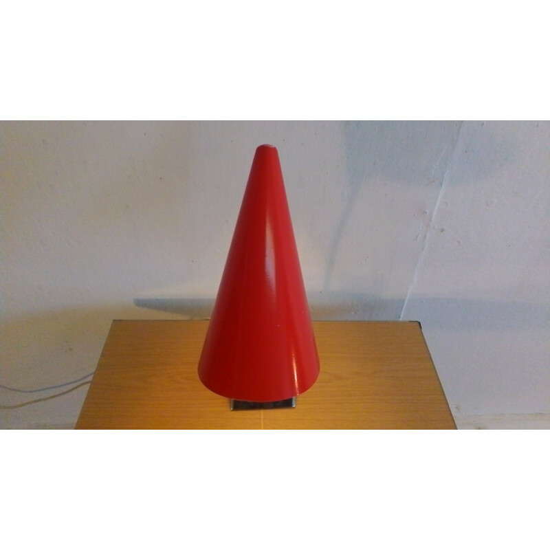 Vintage Red Table Lamp by Josef Hurka - 1950s