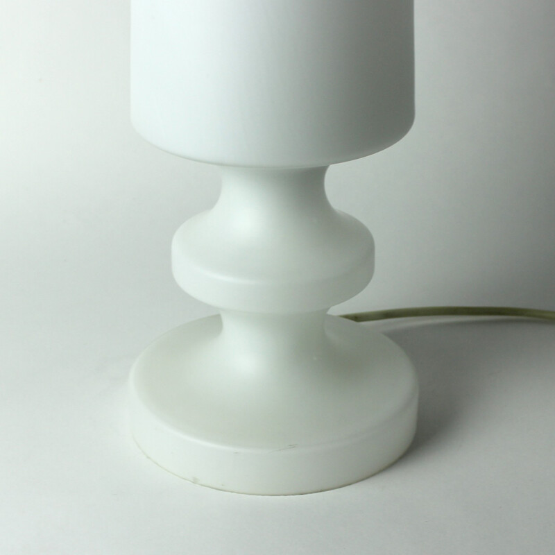 Vintage White Glass Table Lamp By Ivan Jakes - 1970s