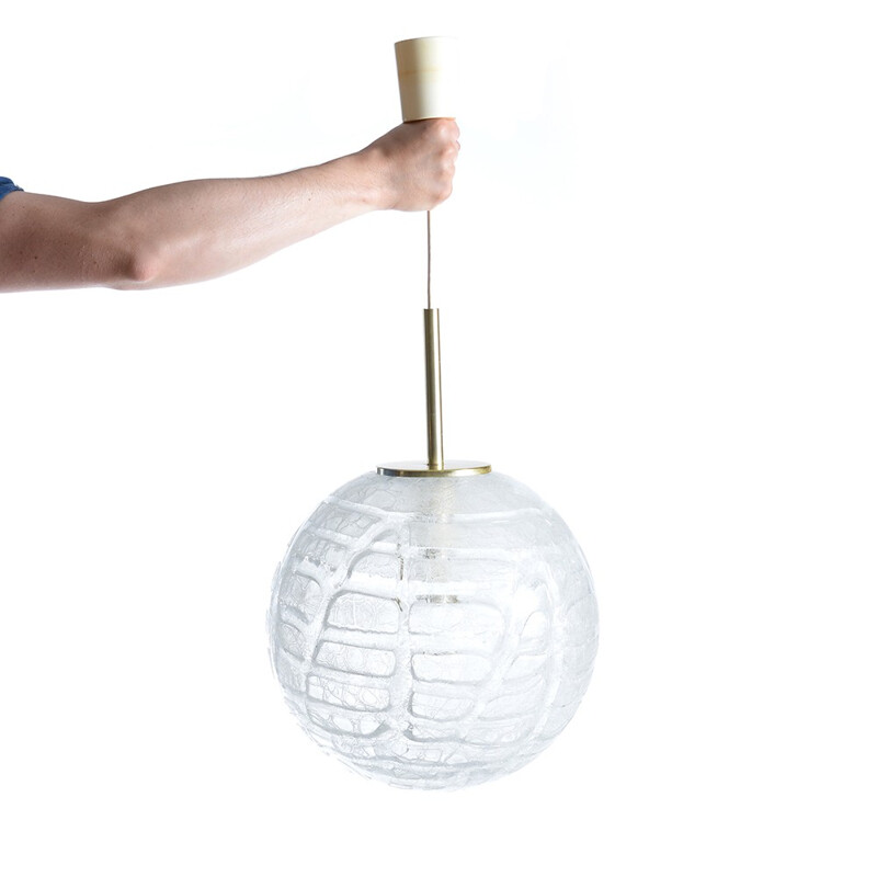 Vintage globe glass ceiling light by Doria, Germany 1970