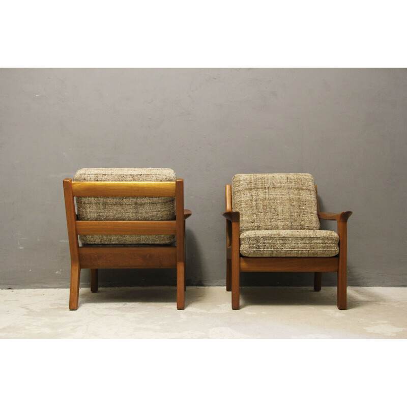 Set of 2 Danish vintage Armchairs in teak by Juul Kristensen - 1970s