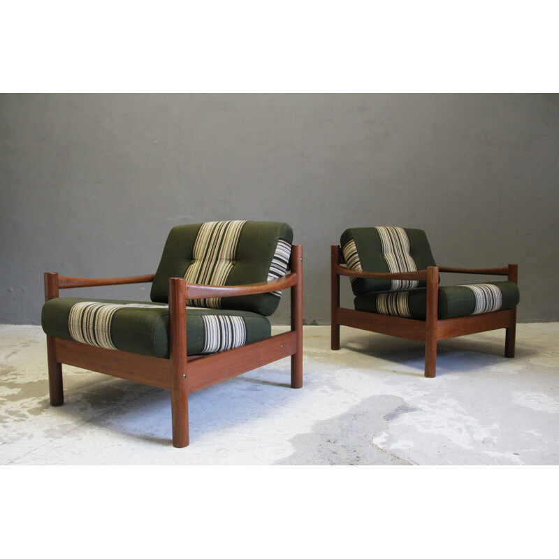 Set of 2 vintage danish Armchairs in teak by Børge Jensen & Sønner for Bernstoffsminde Møbelfabrik - 1960s