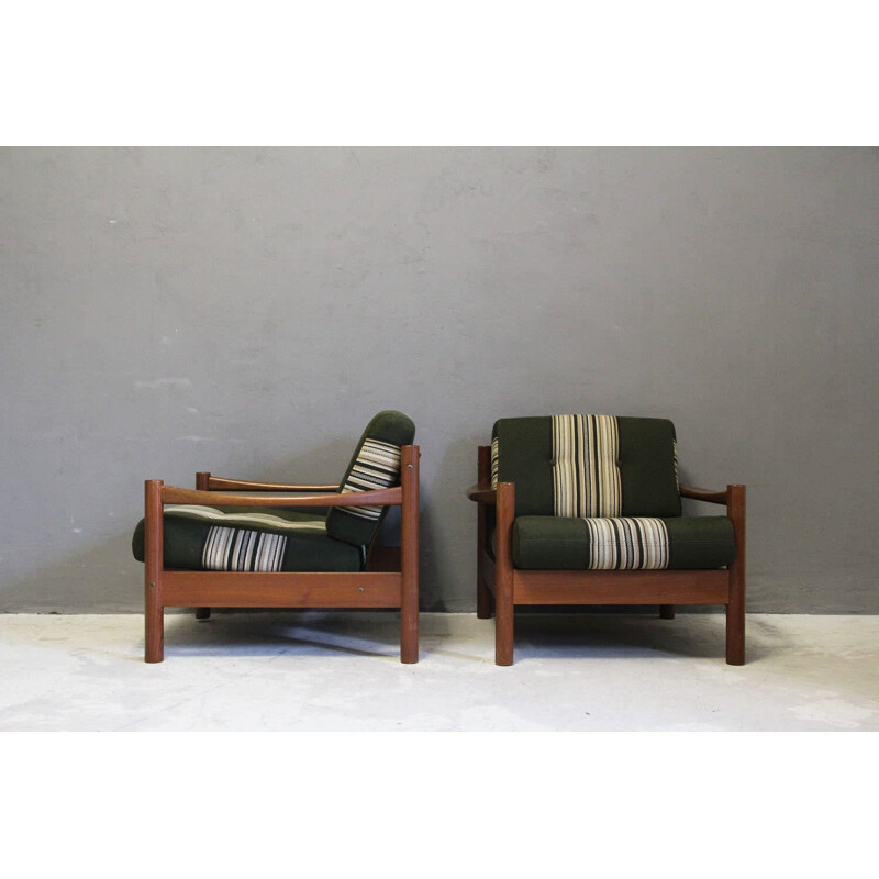 Set of 2 vintage danish Armchairs in teak by Børge Jensen & Sønner for Bernstoffsminde Møbelfabrik - 1960s