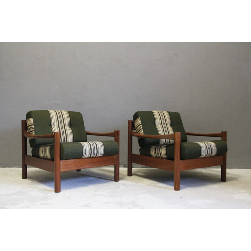 Set of 2 vintage danish Armchairs in teak by Børge Jensen & Sønner for Bernstoffsminde Møbelfabrik - 1960s