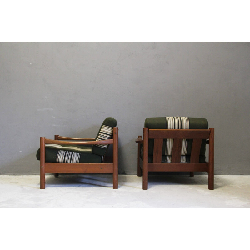 Set of 2 vintage danish Armchairs in teak by Børge Jensen & Sønner for Bernstoffsminde Møbelfabrik - 1960s