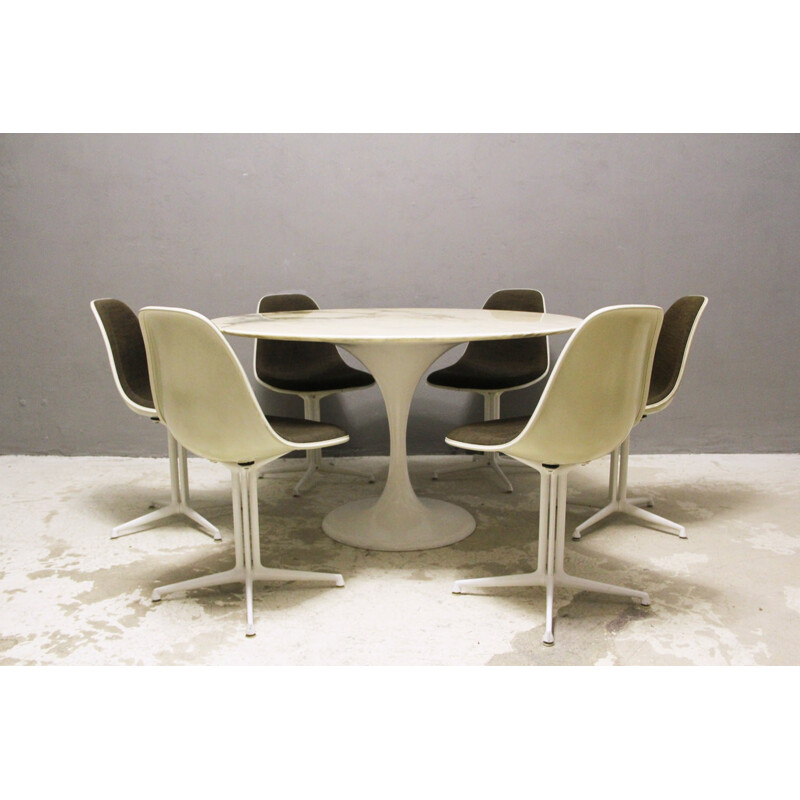 Vintage set of 6 "La Fonda" dining chairs in Fiber glass by Charles & Ray Eames for Herman Miller - 1960s