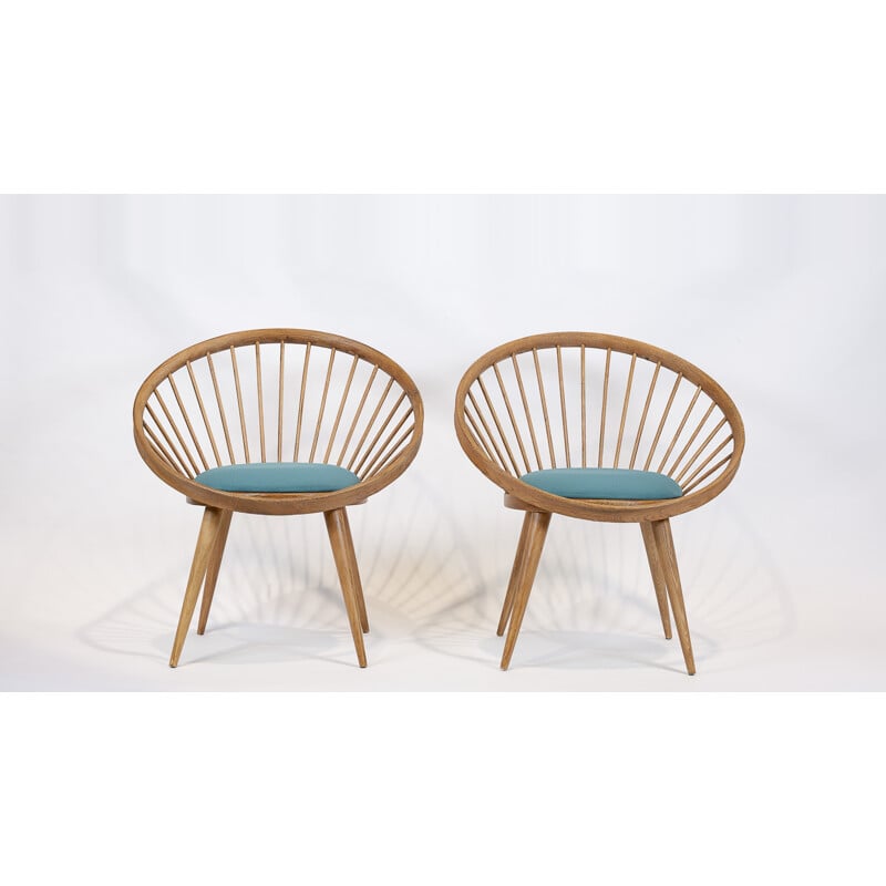 Set of 2 vintage swedish armchairs by Yngve Ekstrom - 1950s