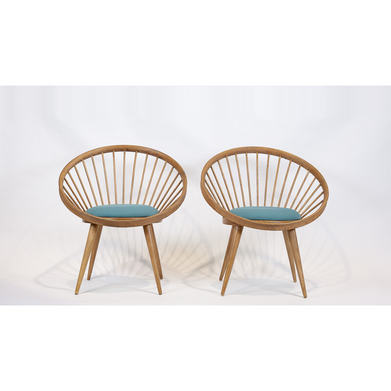 Set of 2 vintage swedish armchairs by Yngve Ekstrom - 1950s